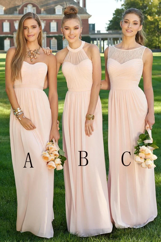 simple chiffon blush pink a line floor length cheap bridesmaid dresses dmd61 simple chiffon blush pink a line floor length cheap bridesmaid dresses dmd61