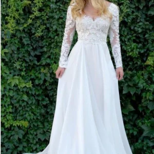 import placeholder for a line v neck long sleeves wedding dress 160220012