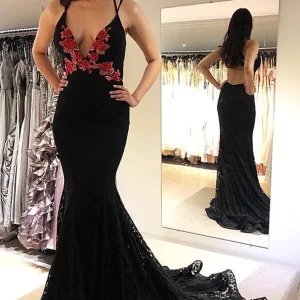 import placeholder for black lace mermaid backless spaghetti st 160219505