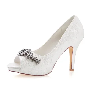 Accessories import placeholder for ivory high heels lace wedding shoes with 160220841